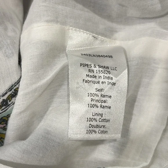 Veronica beard white floral Milton crop top boho coastal new 2 XS Spring Summer - Picture 8 of 8